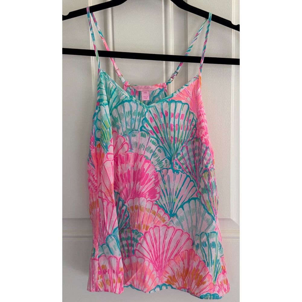 Lilly Pulitzer Women's Silk Tropical Adjustable Tank size XXS